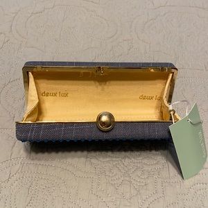New!!! deux lux light blue box clutch